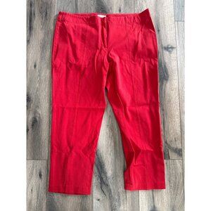 Premium Bistretch Red Petite Pants Womens Size 14 Tailored Fit Made In Vietnam